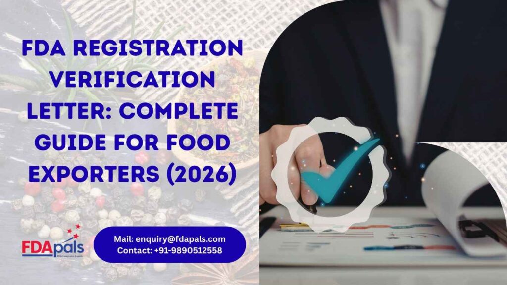 FDA Registration Verification Letter: Complete Guide for Food Exporters (2026) 1 FDA Verification Letter: Complete Guide for Food Exporters (2026)