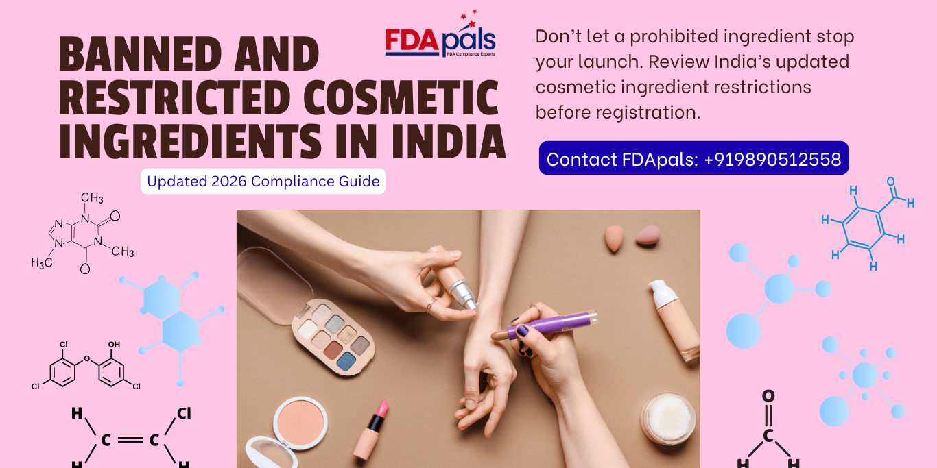 Banned cosmetic ingredients in India, CDSCO cosmetic regulations, Restricted cosmetic ingredients India