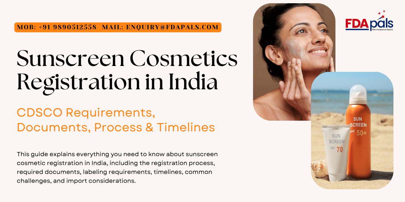 sunscreen cosmetic registration in India, Sunscreen registration India